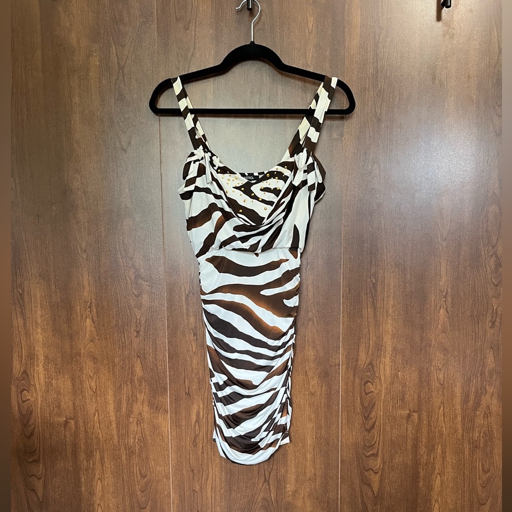 XOXO Animal print ruched mini dress